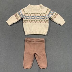 Little Planet by Carters 3M‎ Organic Nordic Fair Isle Sweater and Knit Pants Set